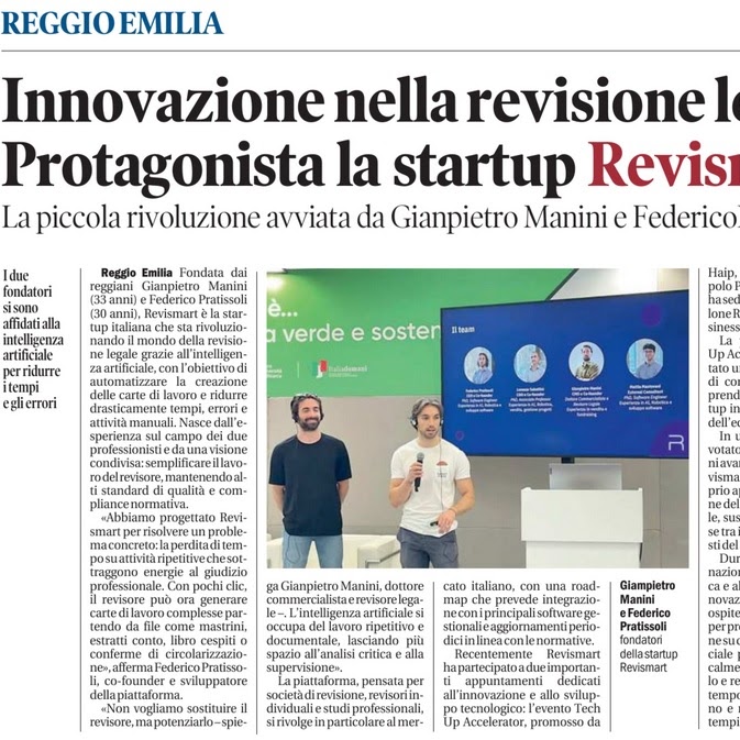 Revismart raccontata da La Gazzetta di Reggio